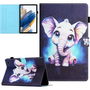 Coque pour Samsung Galaxy Tab A8 10,5 2022/2021 (SM-X200/SM-X205/SM-X207) ?tui de Protection Case Tablette Housse Smart Cover avec R&iquest;&iquest;veil/Veille Auto pour Samsung Galaxy Tab A8 2022/2021,?l&iquest;&iquest;phant bleu - Neuf