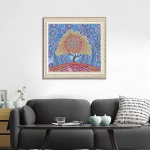 Hjlian Peinture Diamant Speciale Arbre Dore A Forage Complet, Decoration De Point De Croix A Faire Soi-Meme - Neuf