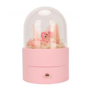 Boite a bijoux decorative en forme d'oiseau et de fleur preservee pour femmes et filles, boite de rangement pour boucles d'oreilles, colliers et bagues, pour anniversaire, rose - Neuf