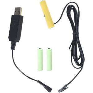 AAA à 4Aaa Batterie Eliminator USB Alimentation Remplacer 1-4 Pièces1.5V Piles AAA pour Horloge Jouets Lumières de Vacances Ventilateur LED,4.5V 3Aaa - Neuf