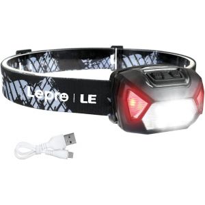 Eryi-Lampe Frontale Rechargeable, D5000 Super Lumineux Torche Frontale Led, 2000lux Torche Frontale Led Puissante Avec Voyant Rouge, 6 Modes D'éclairage 30h D'autonomie Pour Course, Urgence, Cyclisme - Neuf