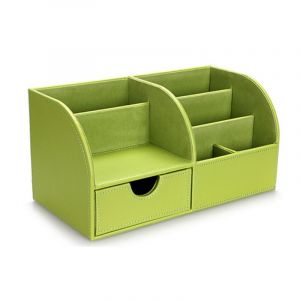 Organiseur De Bureau Multifonctionnel En Cuir Pu À 7 Compartiments - Neuf