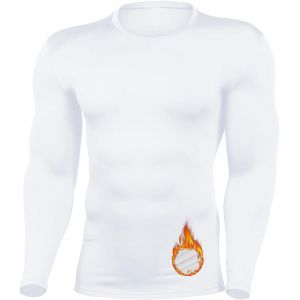 Jexnovashop-Chemise Thermique Pour Hommes Chauds Respirante Doublure Polaire &Eacute;lastiques Sous-V&ecirc;tements Thermiques Sport Chauffants Maillot De Corps Hiver De Ski Pour Cyclisme Ski Moto Fonctionnels - Neuf