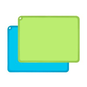 Sets De Table En Silicone Antid&eacute;rapants Pour Enfants, Tapis De Table Portable Pour B&eacute;b&eacute;s, Tout-Petits, Lot De 2 (Bleu/Vert) - Neuf