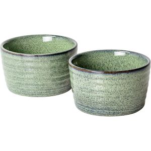 Kalanka-Ramequins Moules À Soufflé Porcelaine, Bol À Sauce Vert, Crème Brulée Muffin Bols 2 X 240ml, Four Et Micro-Onde Convient, Parfait Pour Soufflé Crème Brulée Muffin - Vert, Set De 2 Pièces - Neuf