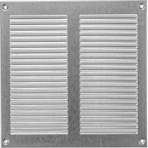 Grille d'aération galvanisée de 200 mm x 200 mm - Grilles de reprise d'air en acier - pour plafond et mur latéral - Système CVC - avec écran de protection (20 x 20 cm) - Neuf