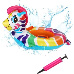 Cap-Anneau De Natation Pour Bébé, Bouée Gonflable Flotteur De Natation En Forme De Poney, Bébé Flotteur De Piscine, Bouée Siège De Piscine Équipement De Natation Aide À La Nage Pour Enfant 6 Mois-3 A - Neuf