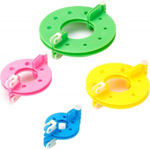 Mevronisshop-Kit De Fabrication De Pompons - 4 Pi&egrave;ces Outils De Tricotage Et Tissage - Machine Pour Loisirs Cr&eacute;atifs - 4 Tailles (3.5/5.5/7 Et 9 Cm) - Neuf