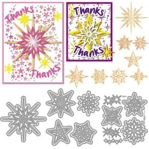 Matrices De Découpe Étoiles, Pochoir De Gaufrage En Métal Étoile À Cinq Branches, Étoiles Scintillantes, Matrices De Découpe En Acier Au Carbone, Outil De Scrapbooking Anis Starlight Pour Bricolage De Cartes, Scrapbooking - Neuf