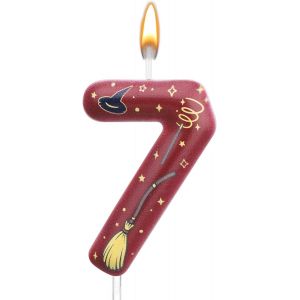 Eryi-Bougie D'anniversaire Magique Magicien, Bougie Anniversaire Numéro Décoration De Gâteau Fournitures De Fête Magicien Magique Pour Garçons Filles Cadeaux Fête (7) - Neuf