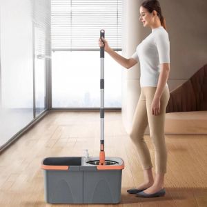 Vadrouille rotative double avec poign&eacute;es amovibles, t&ecirc;tes en microcarence s, livres de sol &agrave; rotation &agrave; 360 &deg;, maison, paresseux, ensembles E27, nouveau - Neuf