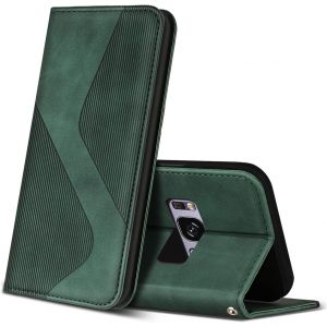 SJZG-Coque Pour Samsung Galaxy S8, Premium Étui Housse En Cuir De Protection Avec [Emplacements Cartes] [Magnetique], Clapet Folio Portefeuille Pour Samsung Galaxy S8 (Vert) - Neuf