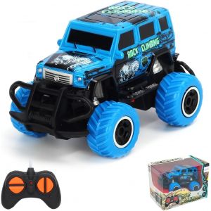 Voiture T&eacute;l&eacute;command&eacute;e pour Enfants, Solide, Rapide et Sensible pour Gar&ccedil;ons de 3 &Agrave; 7 Ans, Jouet Turque RC pour Tout-Petit, Petite Voiture de Course, Meilleur Cadeau pour Anniversaire(Bleu) - Neuf