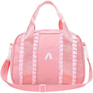 acdsgd-Sac de danse pour fille - Sac de danse avec fermeture &eacute;clair et sangle r&eacute;glable - Rose uni - Neuf