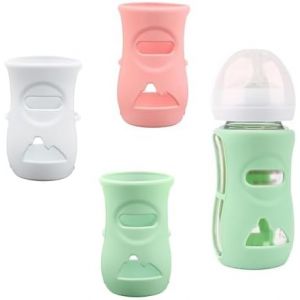 Kalanka-Housse De Protection Pour Biberon 3 Housses En Silicone Pour Verre Naturel Porte-Biberon Anti-Casse Compatible Avec Les Nturels En Verre De 8 Oz, Sans Bpa - Neuf