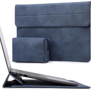 13.3-14 Inch Laptop Sleeve Case with Stand Function for MacBook Pro 14 M4/M3/M2/M1 Pro/Max 2025-2021, MacBook Pro/Air 13.3, 13.5-13.8 Surface Laptop, HP Envy 13, Navy Blue - Neuf