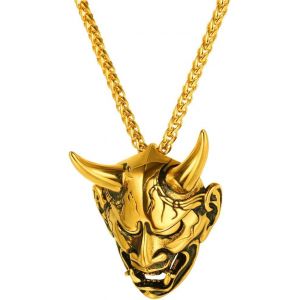 Eryi-Collier/Bracelet Homme Acier/Plaqué Or/Argent 925 Pendentif Tête De Mort Crâne Gotique Avec Chaîne En Métal/Corde Bijoux Punk Style Pour Femme Garçon - Personnalisable - Neuf