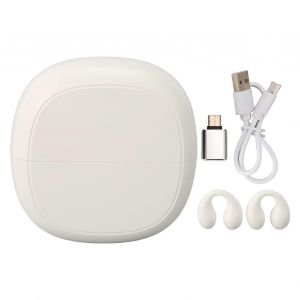 Traducteur de langue Écouteur 74 langues 70 accents Bluetooth 5.3 Réduction du bruit Clip On Traduction Écouteurs avec étui de charge Blanc - Neuf