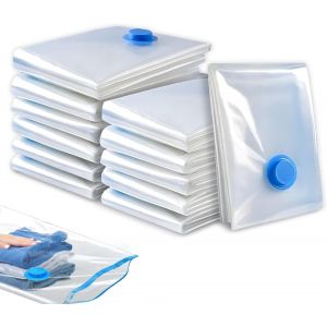 Lot de 12 sacs sous vide pour vêtements,sacs de rangement sous vide,sacs de rangement sous vide,sacs de voyage, s,sacs à vêtements pour vêtements,couettes,linge de lit,oreillers (60 - Neuf