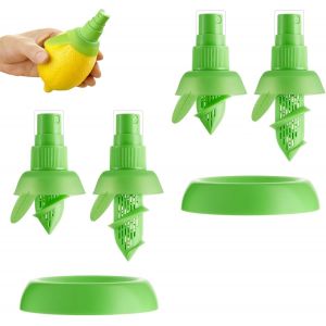 Presse Agrumes Manuel, 4 Pi&egrave;ces Presse Citron Manuel, Vert Presse Fruit Manuel, Avec Base Ronde, Pulv&eacute;risateur De Citron, Pour Agrumes - Neuf