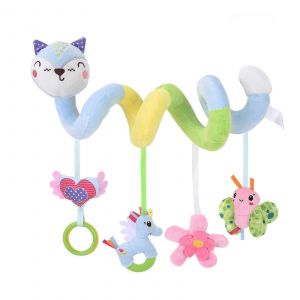 Jouets En Peluche En Spirale Fox, Jouets Pour Poussette, Hochet Suspendu, Jouet D'activit&eacute; Pour Berceau-Bleu - Neuf