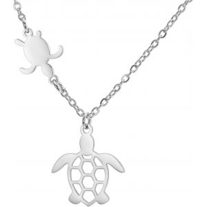 Kal-Collier Tortue De Mer En Acier Inoxydable, Pendentif Tortue Porte-Bonheur, Mignon Boho &Eacute;t&eacute; Plage, Animal De Mer, Bijoux Pour Femmes - Neuf