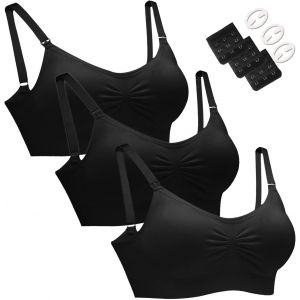Soutien-Gorge De Maternité Et D'allaitement Sans Couture Pour L'allaitement Et Le Sommeil Pendant La Grossesse, Avec Rallonges De Soutien-Gorge Et Clips Supplémentaires - Neuf