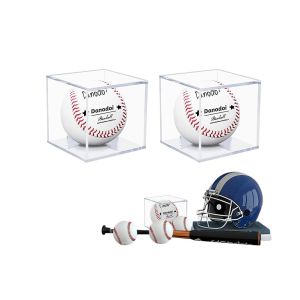 Vitrine carr&eacute;e pour balles de baseball avec protection UV, support empilable en acrylique, 8 x 8 x 8 cm - Neuf