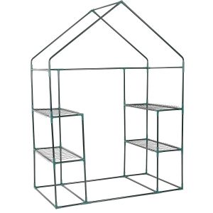 Mini Serre De Jardin 143 X 73 X 195 Cm Avec 6 &Eacute;tag&egrave;res Pratique Et Durable En Pvc Transparent Helloshop26 20_0019563 - Neuf