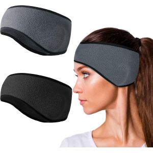 Bandeau Sport Femme Homme Pour L'hiver Et L'automne,Cache Oreilles Casque De Vélo Headband,Extensible Bandeau Anti Transpirant Pour La Randonnée Course À Pied Cyclisme 2 Pièces - Neuf