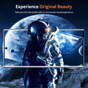 [3 Pi&egrave;ces] Protection &eacute;cran pour Samsung Galaxy S22 Ultra 5G,Haute Qualit&eacute; 3D Incurv&eacute; Couverture Compl&egrave;te TPU Film Protection &eacute;cran,Sans Bulles,Compatible avec Lecteur d'Empreinte - Neuf