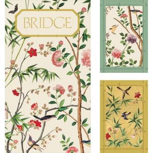 Papier Peint Chinois - Bridge Le Coffret Cadeau Comprend Un Double Jeu De Cartes Et 2 Blocs-Notes Dans Une Boîte De Présentation, 11 X 19,5 X 2 Cm.[G385] - Neuf