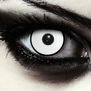Lentilles Journalières Couleur Blanc Et Noir Pour Halloween Costume,1 Paire(2 Pcs),Sans Correction(Zombie Eye,14.00,0.00) - Neuf