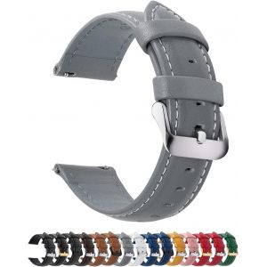 Bracelet Montre En Cuir Véritable,Axus Montre Bracelet À Dégagement Rapide,18mm Gris - Neuf