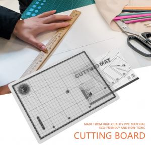Planche a decouper transparente en PVC A4 avec lignes quadrillees, tapis de sculpture auto-cicatrisant, outil de bricolage - Neuf