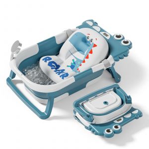 Baignoire Bébé Pliable - Thermomètre Et Coussin Inclus - Dino - Duck Blue | Superbe Bebe - Neuf