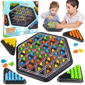 Chenquansarl-Triggle Game, Jeu De Strat&eacute;gie Pour Enfants, Jeu De Triangle En Cha&icirc;ne, Jeu Puzzle Bureau D'&eacute;checs En Cha&icirc;ne, Jeux De Soci&eacute;t&eacute; De Strat&eacute;gie (Couleurs) - Neuf