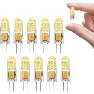 Ampoules Led G4 Ac/Dc 12v 150lm Blanc Froid 6000k,1.3w Remplacement 15w Halogènes,Économie D'énergie Pour Chambre À Coucher,Cuisine,Hotte (Lot De 10) - Neuf