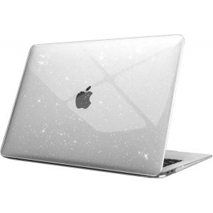 KALANKA-Coque Compatible avec MacBook Air 13 M1 (A2337) / MacBook Air 13 2020 2019 2018 (A1932 / A2179) - Etui Rigide Housse de Protection en Plastique Mince Dur, Transparent Paillette - Neuf