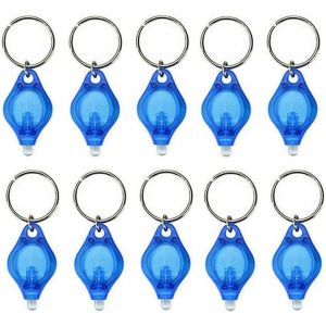 ERYI-Lot De 10 Mini Porte-Clés Lampe De Poche Uv Pour Chèque D'Argent - Led - Détecteur De Billets - Bleu - Neuf