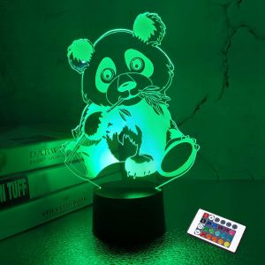 Lampe Veilleuse 3d Pour Enfants Avec Télécommande - 16 Couleurs - Motif Panda Mignon - Changement Automatique Avec Interrupteur Tactile - Cadeau De Noël Ou D'anniversaire Pour Enfants - Neuf