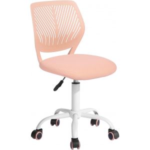 JEXNOVASHOP-Chaise de Bureau si&egrave;ge r&eacute;glable en Tissu Chaise de Bureau, Rose Clair - Neuf