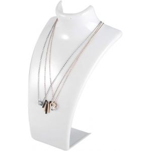 Subzonal-Support De Buste De Collier En Acrylique, 13.8x21.5cm Support De Collier De Mannequin Support De Buste Porte-Bijoux Organisateur Mod&egrave;le Boutique Bijoux Pr&eacute;sentoir(Blanc) - Neuf