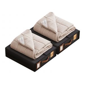 Ensemble de rangement pliable pour draps de lit - 2 bo&icirc;tes noires - Neuf