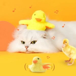 Jouet Pour Chat Avec Herbe À Chat, Canard En Peluche Rechargeable Par Usb, Jouet Électronique Interactif Avec Sons De Canard Réalistes, Pour Mâcher, Divertir Et Faire De L'exercice. - Neuf