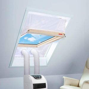 Kit De Calfeutrage Climatiseur Mobile,Double Évents Imperméable Kit Fenêtre Climatiseur Mobile Convient Pour Le Conditionneur Avec Tuyau Simple Et Double.[X78] - Neuf