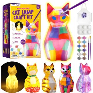Mdy-Kit De Peinture Lampe De Chat Veilleuse 3d, Cadeau Fille 6 7 8 9 10 12 Ans, Loisirs Créatifs Bricolage Enfant, Jouet Fille Garcon, Kit D'arts Et D'artisanat, Idee Cadeau Fille 4-12 Ans - Neuf