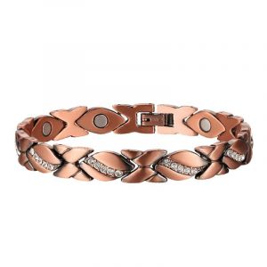 Des Bracelets De Cuivre Pour Les Femmes Magnétique Pour L'arthrite Soulagement De La DouleurUne Thérapie Efficace Pour La Rsi & Canal Carpien Cuivre Pur Cristal Bracelets - Neuf