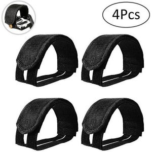 Sangles De Pédales De Vélo Réglables - 4 Cale-Pieds Pour Une Stabilité Optimale Sur Tous Types De Vélos - Nylon Résistant Avec Fermeture Velcro - Neuf