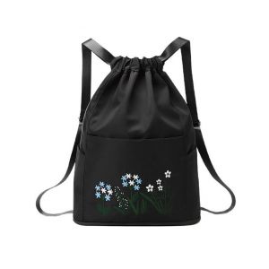 Sac &agrave; dos &eacute;l&eacute;gant et imperm&eacute;able avec cordon de serrage et imprim&eacute; floral - Pliable, multicouche, id&eacute;al pour les voyages, la salle de sport et un usage quotidien - Neuf